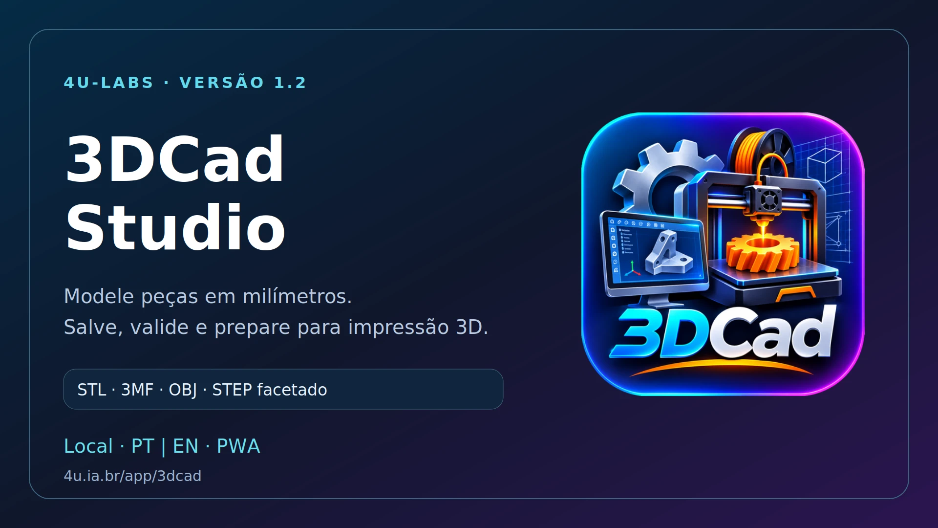 3DCad Studio — Dual-Engine CAD, BRep analítico e montagens