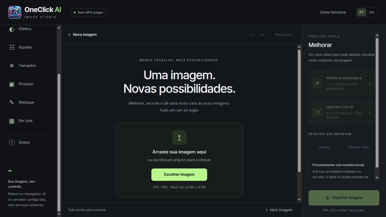OneClick AI — estúdio de imagens