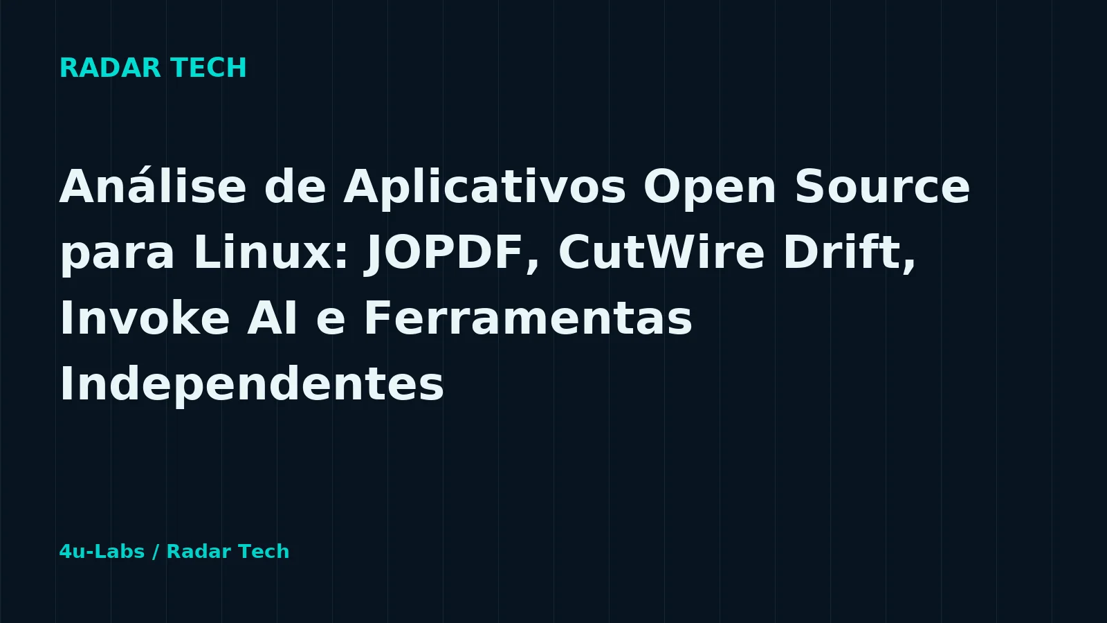 Radar Tech editorial illustration: Analysis of Open Source Linux Apps: JOPDF, CutWire Drift, Invoke AI and Independent Tools
