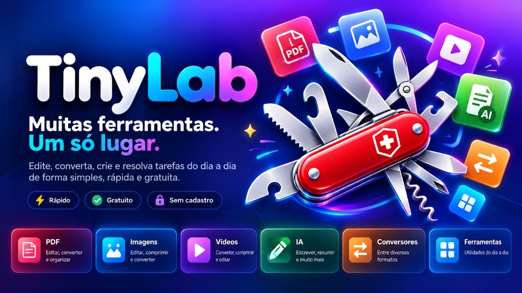 TinyLab v2.1 — 150 Ferramentas Web Livres, Rápidas & Privadas